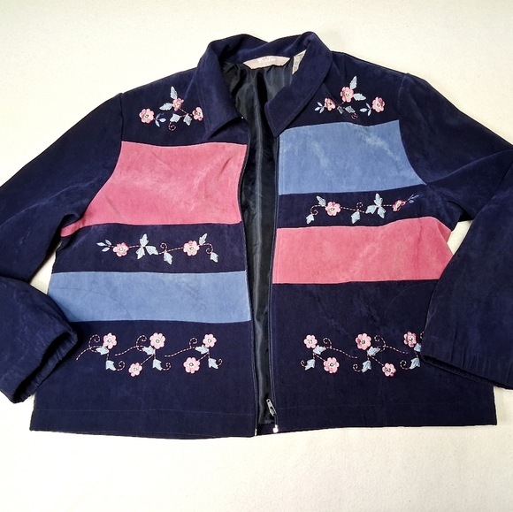 TanJay Jackets & Blazers - TanJay Floral Navy Blue Jacket